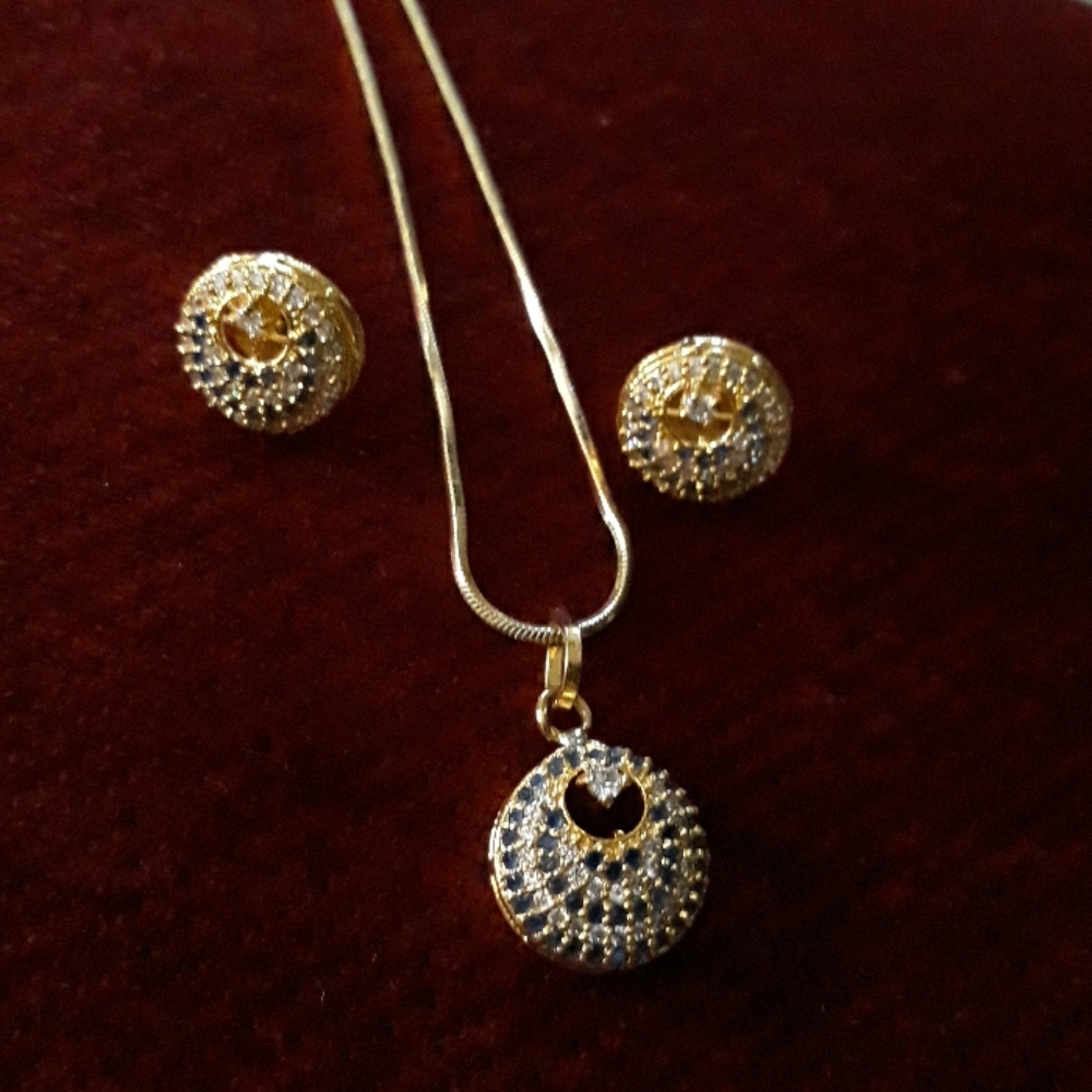 Necklace, earrings